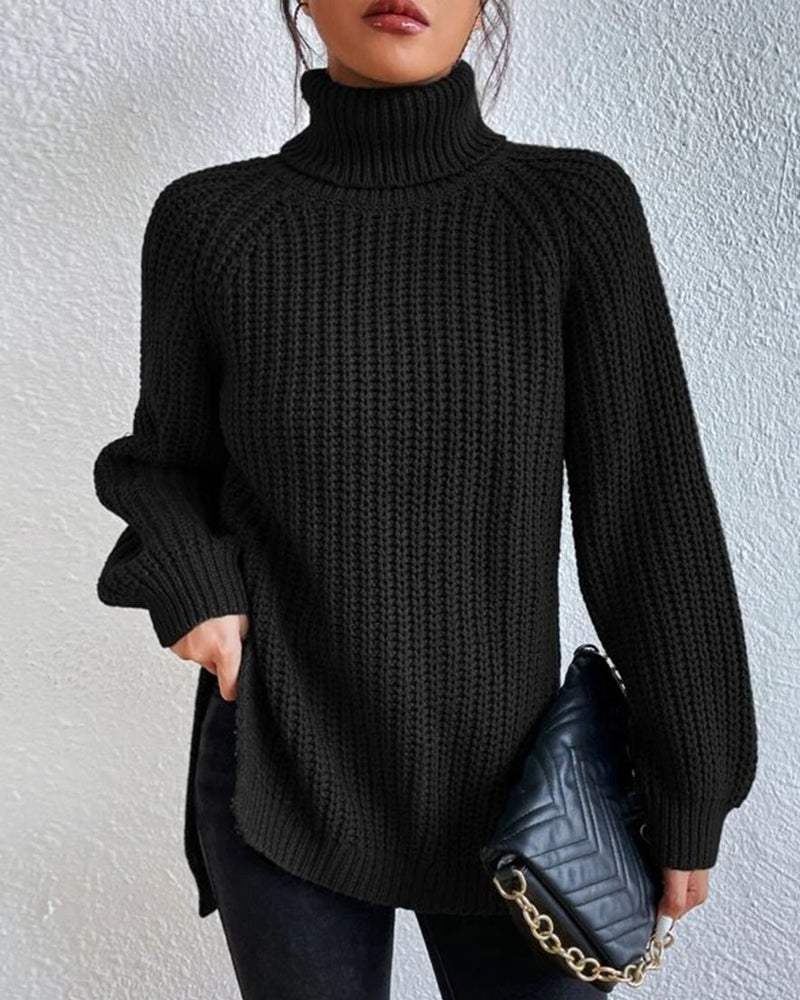 Warm Ribbed Knit Winter Sweater