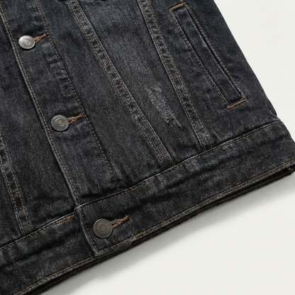 Warm Mens Fleece Lined Denim Winter Coat