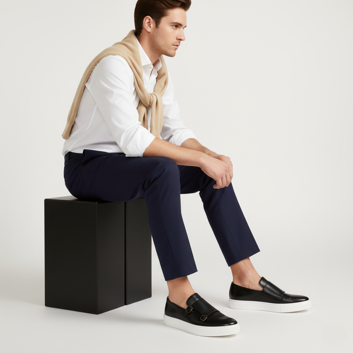 Luxury Mens Classic Leather Slip On Shoes