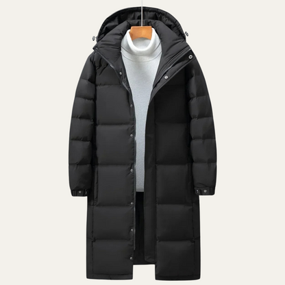Warm Men's Black Down Parka Jacket
