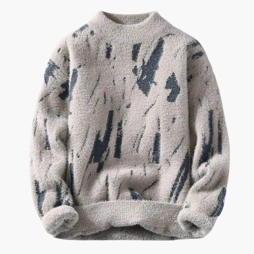 Soft Mens Crew Neck Printed Sweater