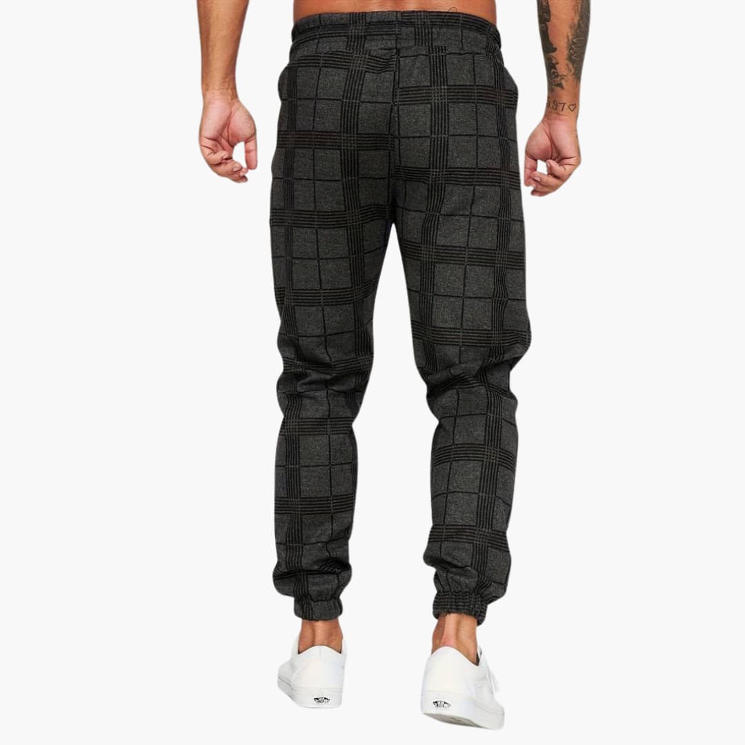 Comfortable Checkered Elastic Waist Pants