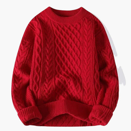 Classic Crew Neck Cable Knit Women's Sweater