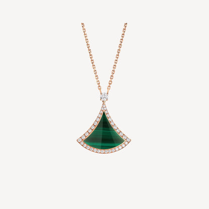 Elegant Green Agate Sterling Silver Necklace - Pexav