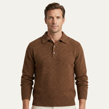 Men's Classic Comfortable Knit Polo Sweater