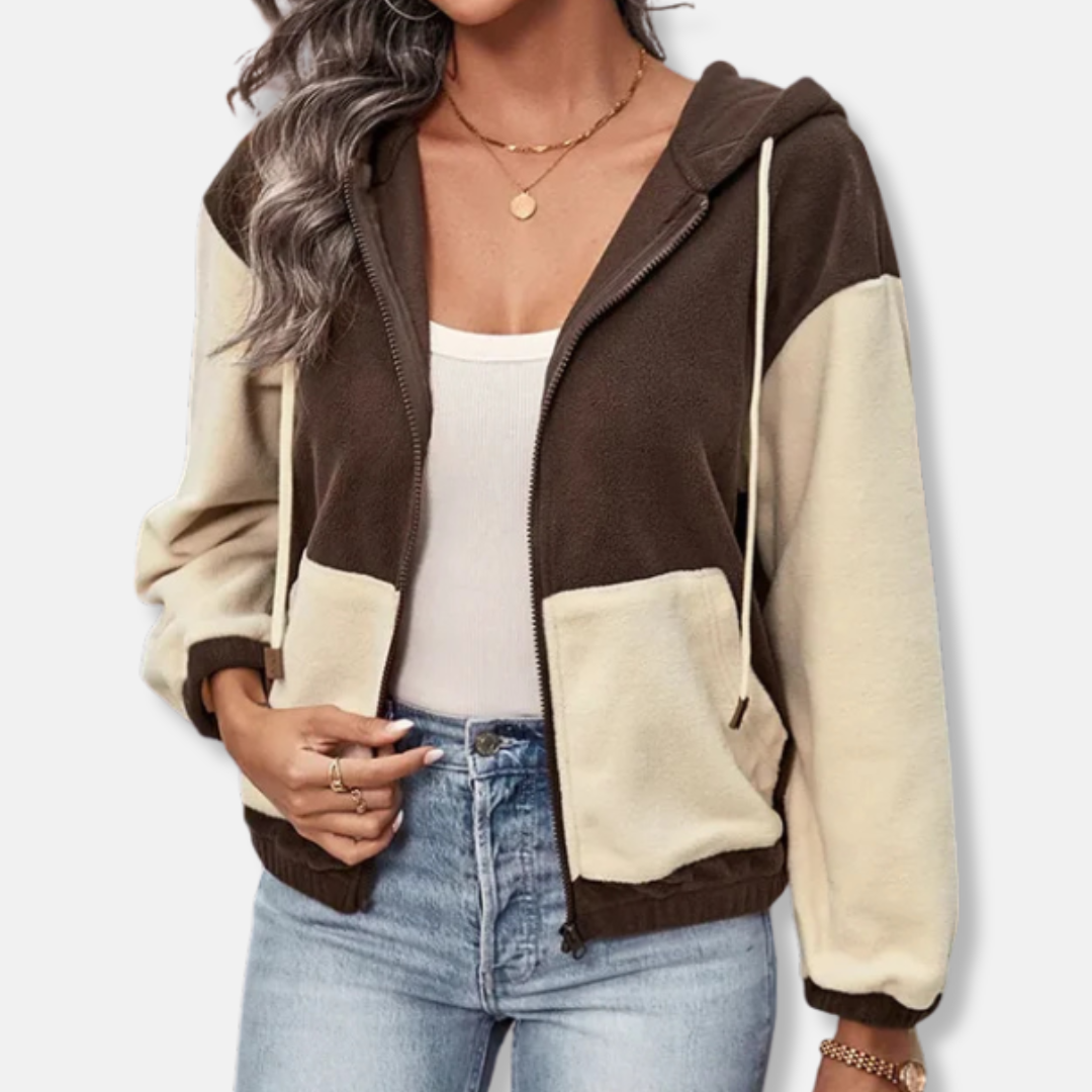 Casual Loose Fit Colorblock Hoodie - Nocini
