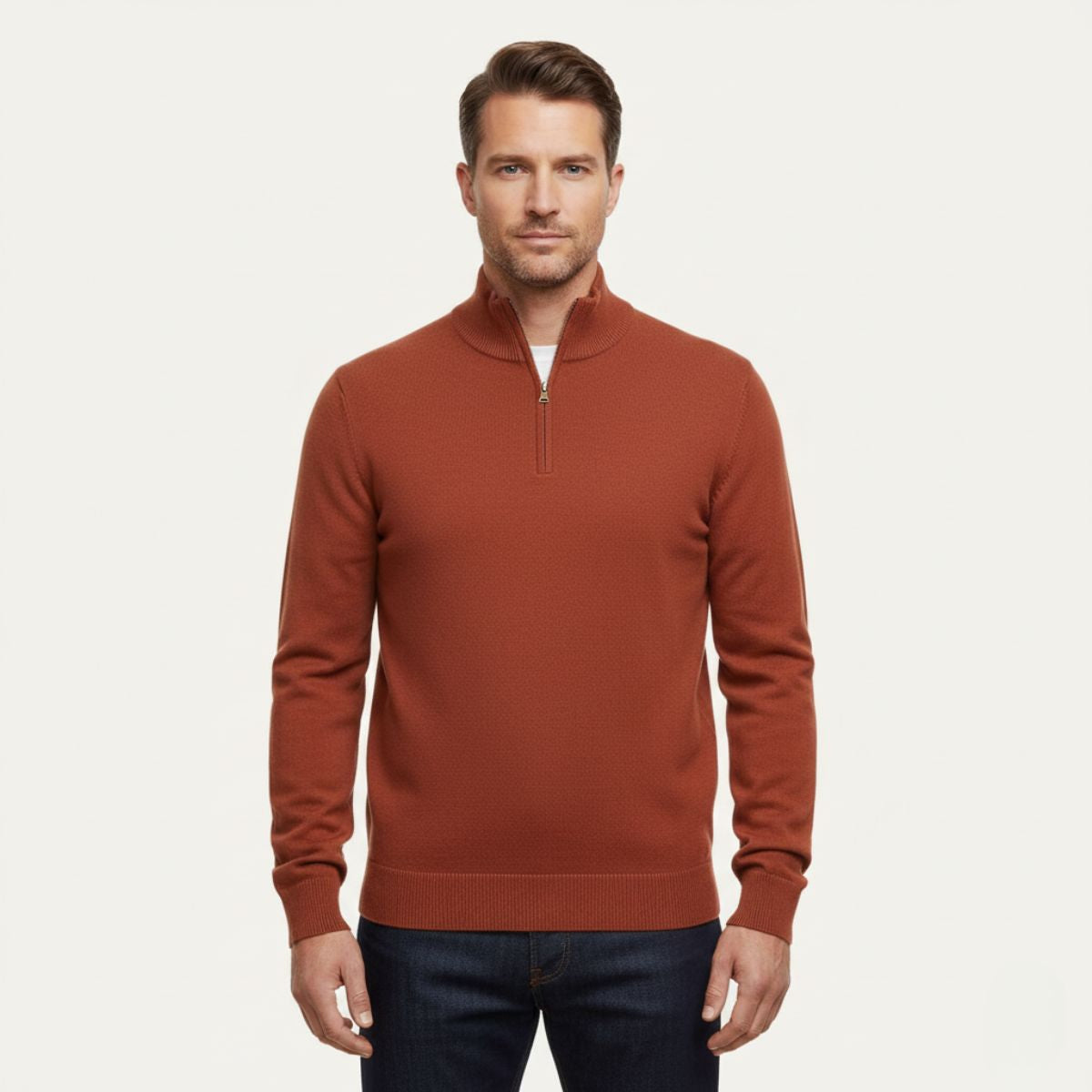 Stylish Quarter Zip Sweater for Men