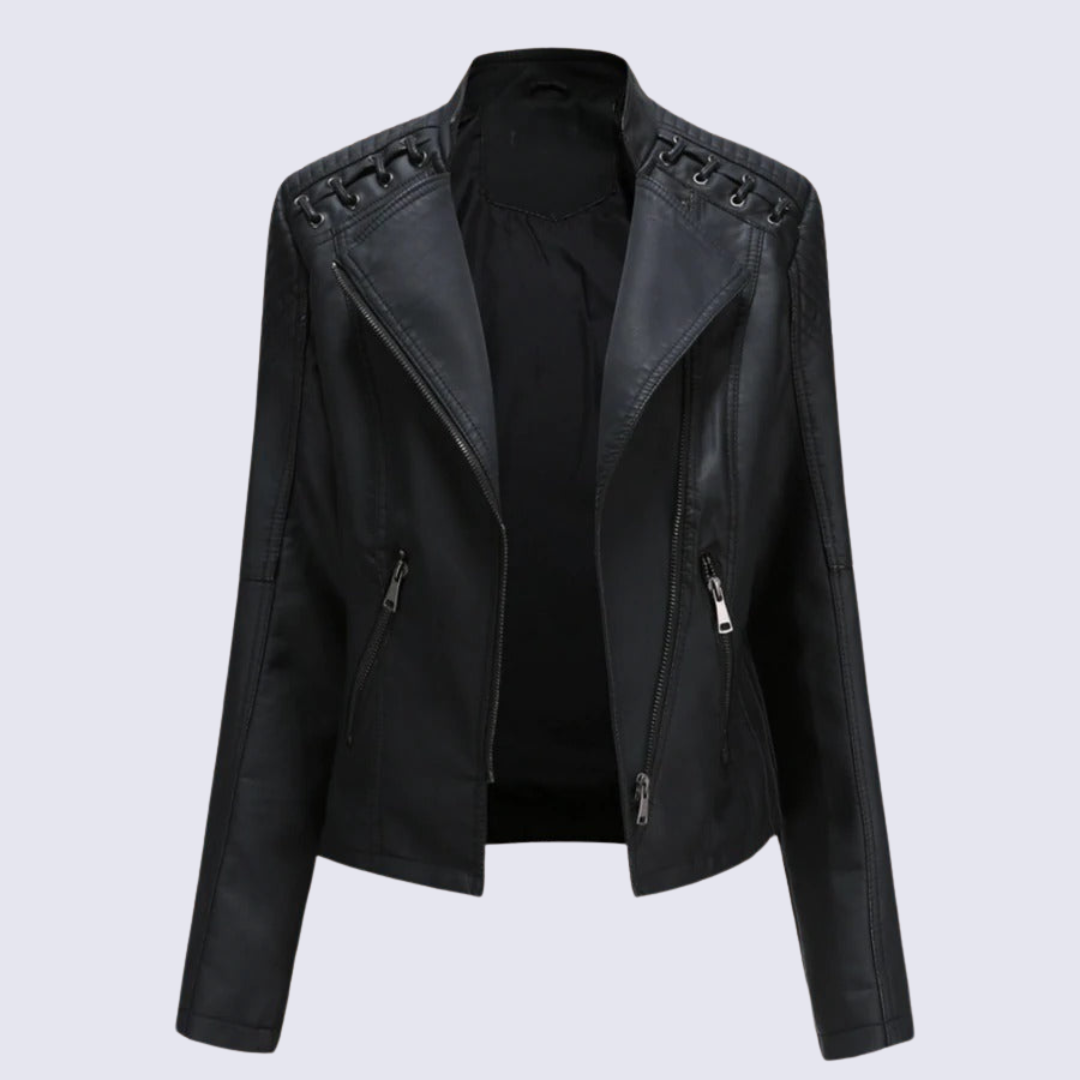 Vegan Leather Women's Biker Jacket - Nocini