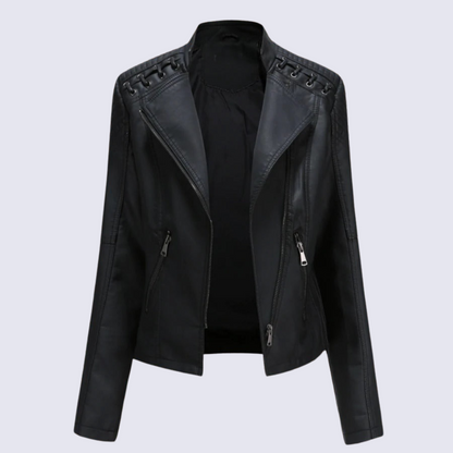 Vegan Leather Women's Biker Jacket - Nocini