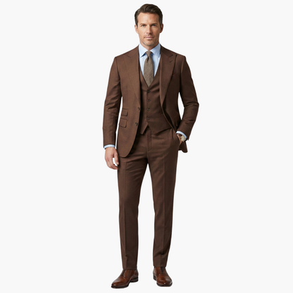 Classic Fit 3 Piece Suit with Peak Lapel Jacket