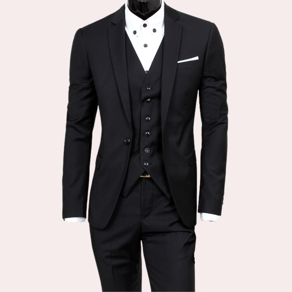 Mens Classic 3-Piece Business Suit - Nocini