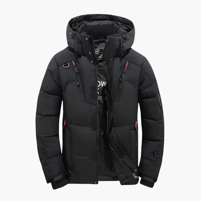 Men's Padded Parka with Hood and Zip Pockets - Olytrend