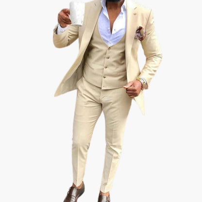 Classic 3 Piece Suit with Ventilated Material
