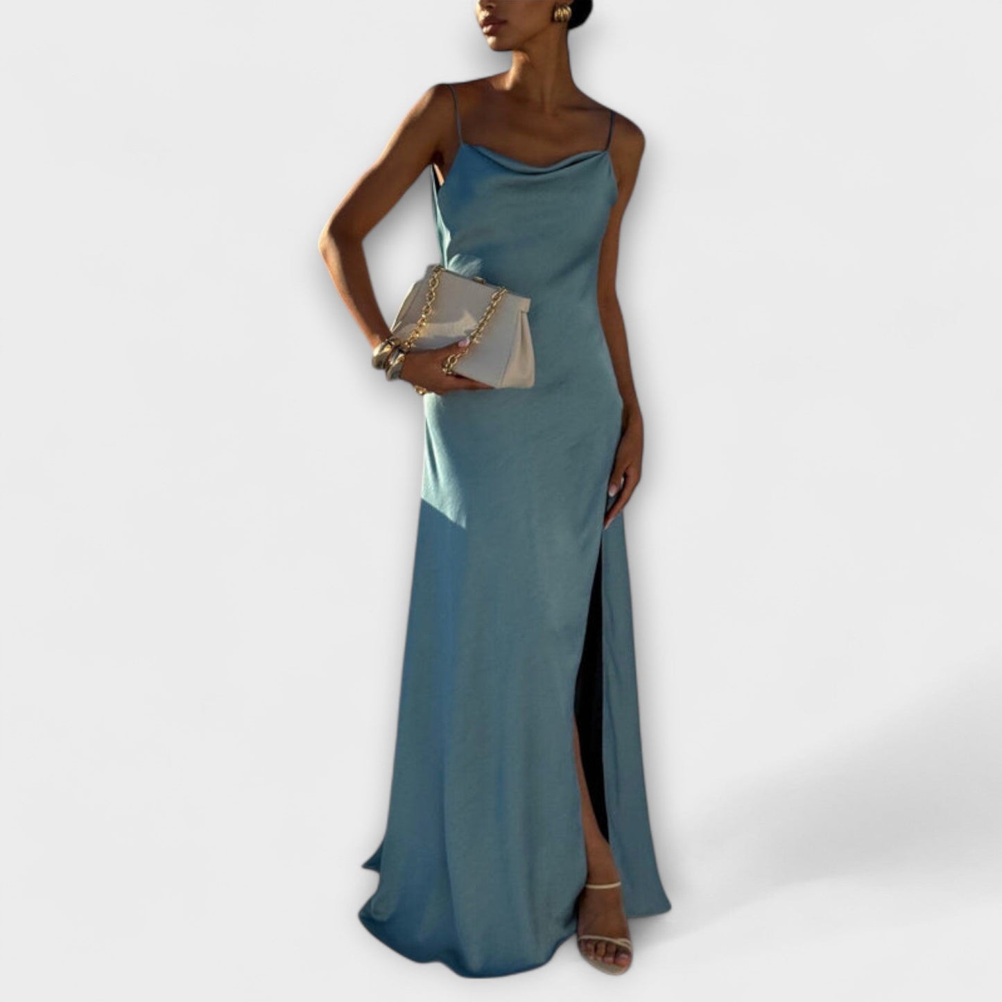 Luxurious Satin Evening Gown for Women - Nocini