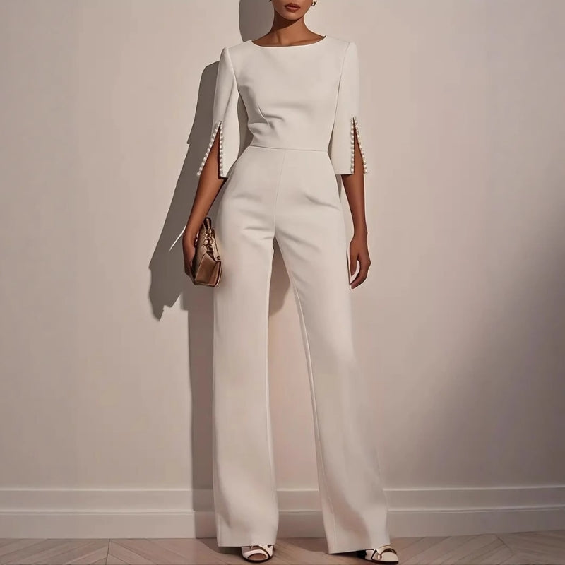 Luxury Wide Leg Beaded Jumpsuit for Women - Nocini