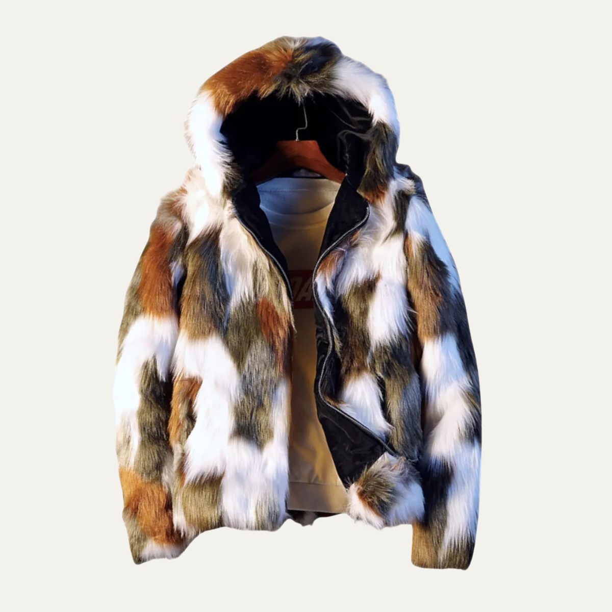 Warm Men's Faux Fur Hooded Parka Coat - Nocini