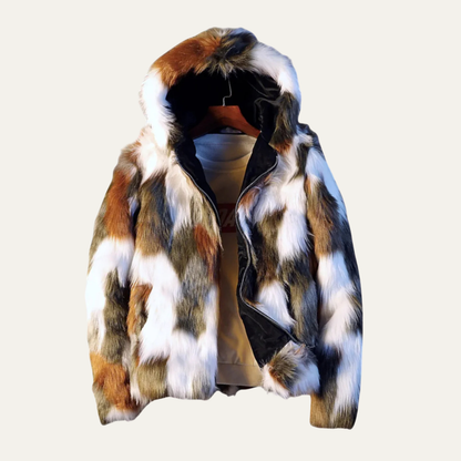 Warm Men's Faux Fur Hooded Parka Coat - Nocini