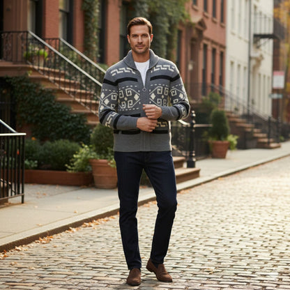 Classic Men's Chunky Knit Winter Cardigan