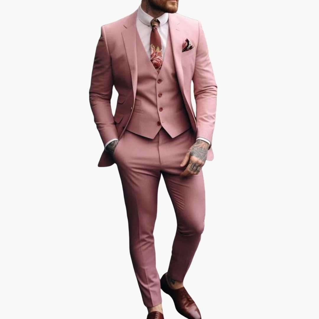 Classic 3-Piece Men's Suit with Vest and Blazer