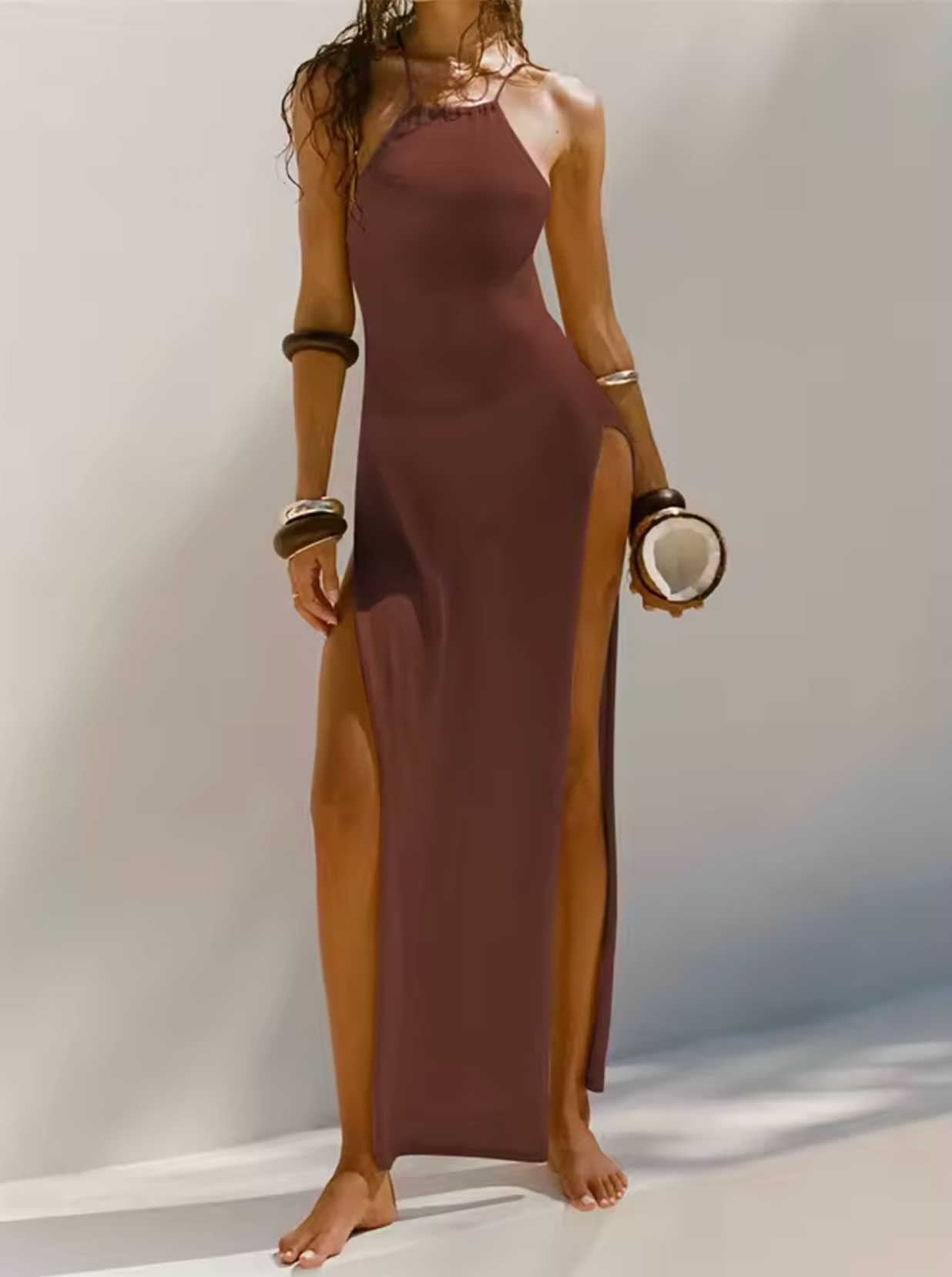 Long Flowy Women's Summer Maxi Dress - Nocini