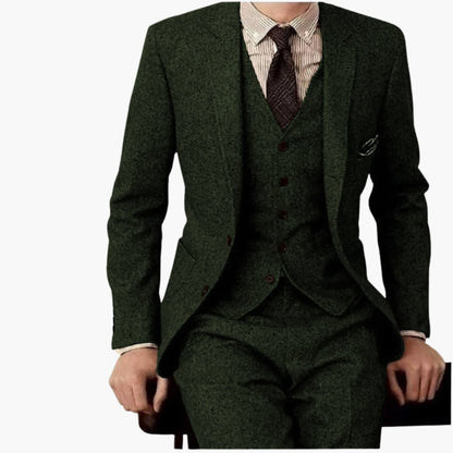 Men's Slim Fit 3 Piece Suit with Classic Lapel