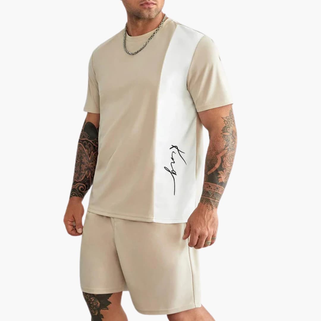 Men's Casual 2-Piece Short Sleeve Tee Set - Olytrend