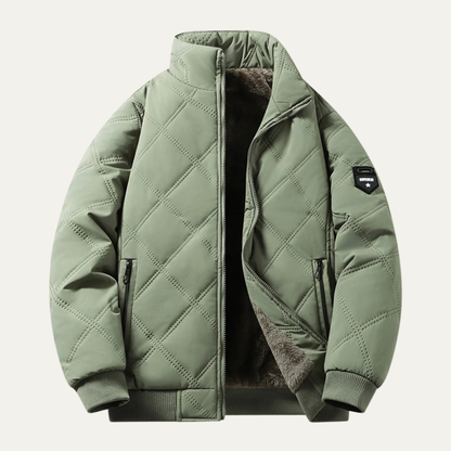 Warm Waterproof Men's Padded Jacket with Fleece Inside