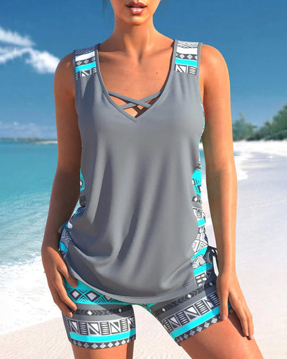Women's Swimsuit Set - V Neck - Halter Top Swimwear - Nocini
