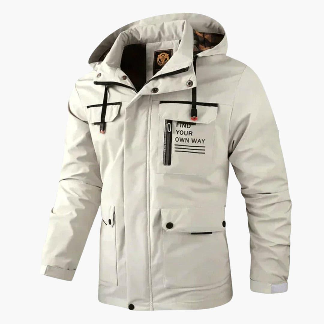Practical Men's Zip Up Waterproof Jacket - Olytrend