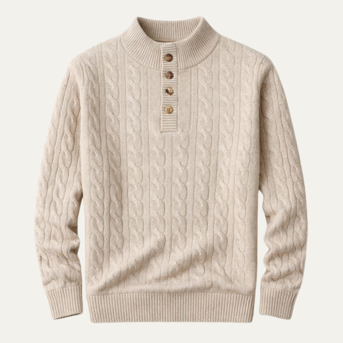 Warm Men's Crew Neck Cashmere Sweater - Nocini