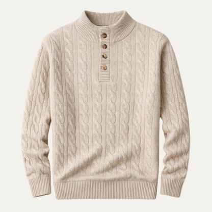 Warm Men's Crew Neck Cashmere Sweater - Nocini
