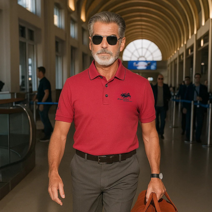 Classic Casual Polo Shirt with Contrast Trim