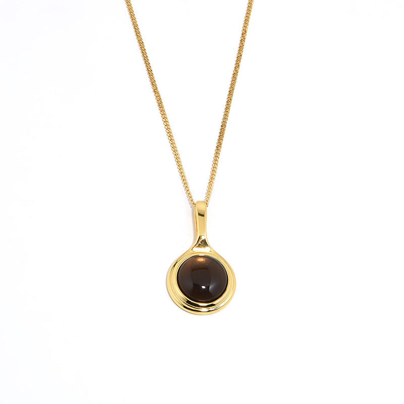 Elegant Crystal Pendant Necklace, Sterling Silver, Gold Plated - Pexav
