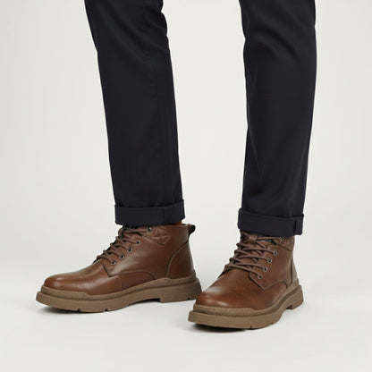 Waterproof Men's Leather Lace Up Winter Boots