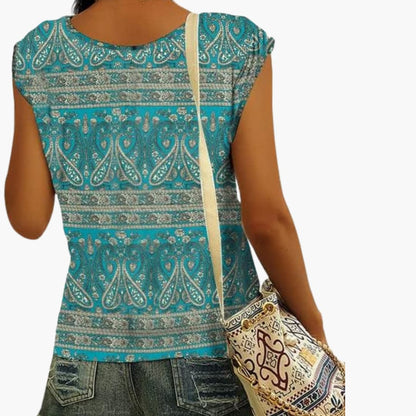 Ladies' Casual V-Neck Short Sleeve Top