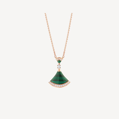 Luxury Green Agate Silver Gold Plated Necklace - Pexav