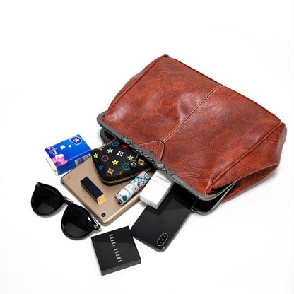 Classic Buckle Leather Handbag