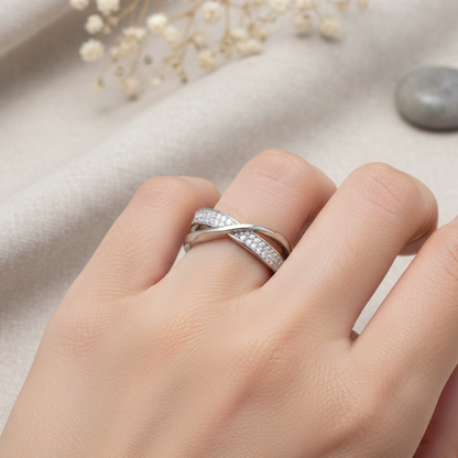 Simple Interlocking Band Ring - Nocini