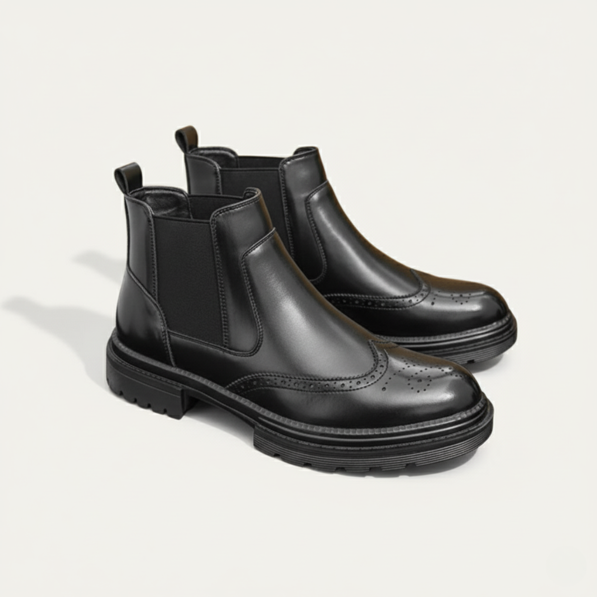Classic Mens Leather Ankle Boots - Nocini