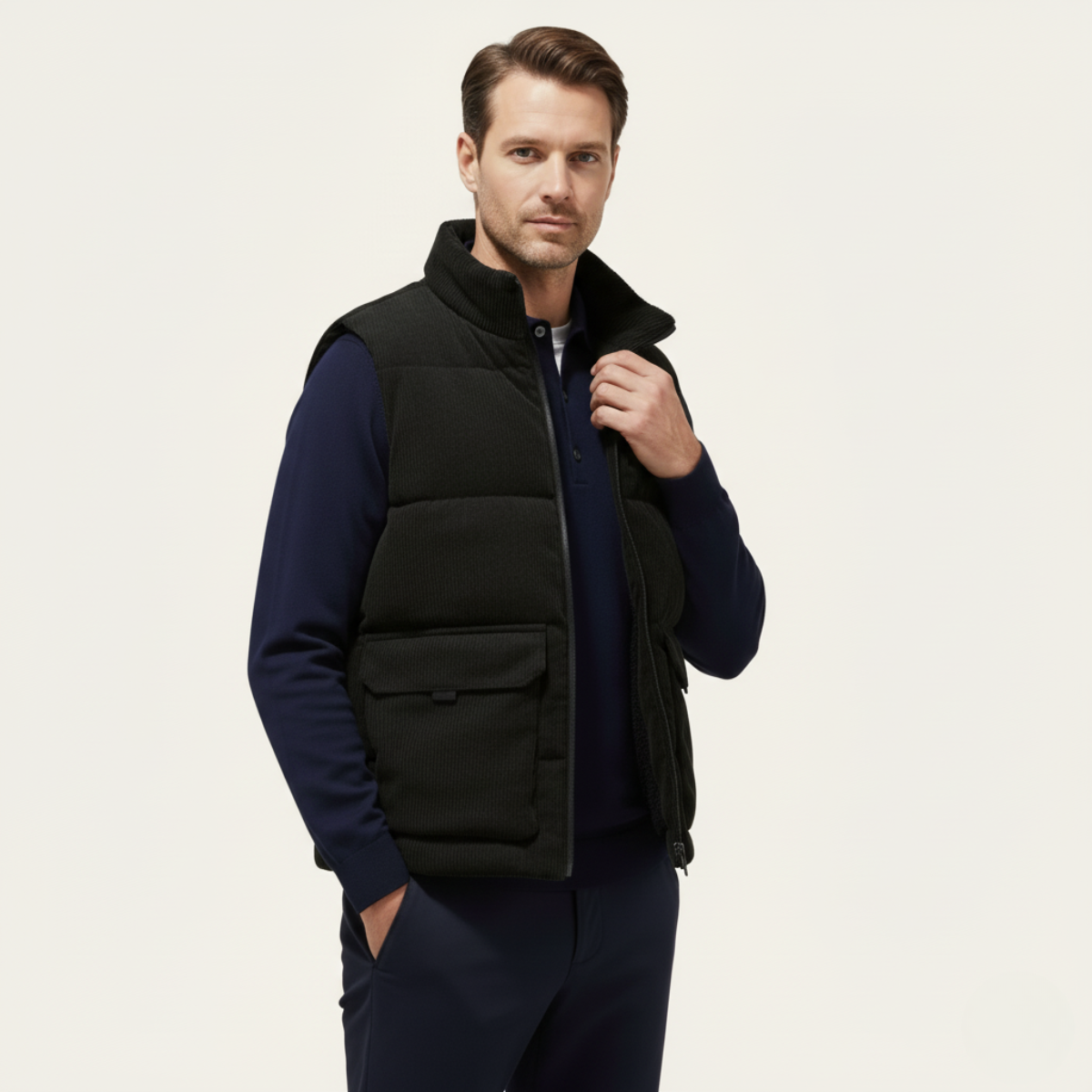 Warm Men's Corduroy Quilted Bodywarmer