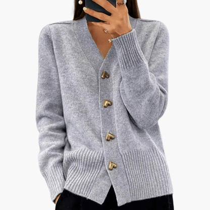 Ladies' Sweater with Cute Heart Fasteners