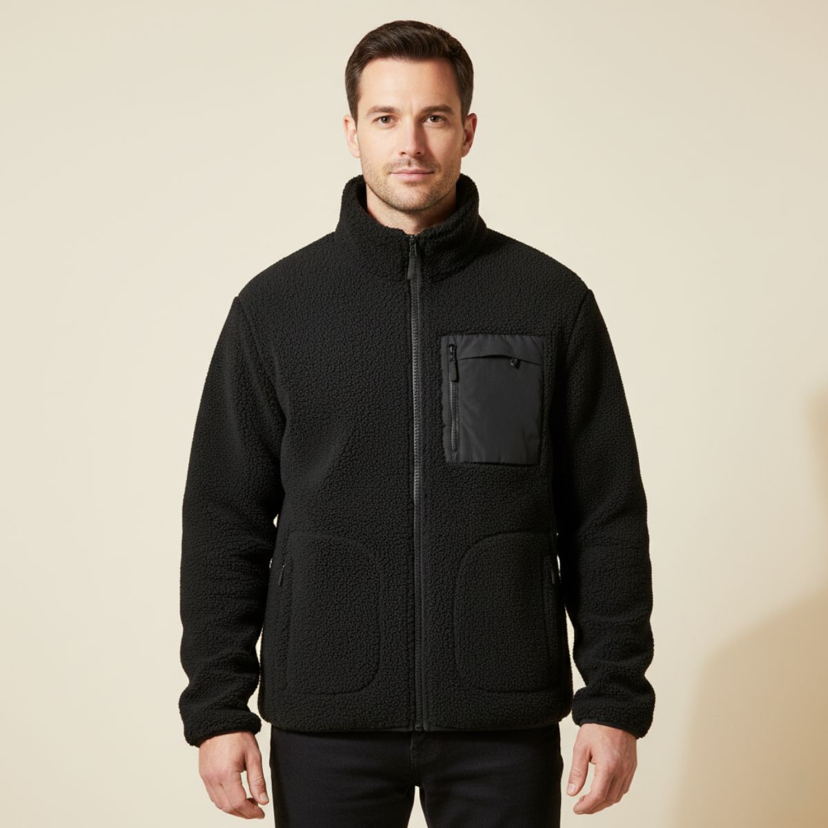 Warm Men's Fleece Zip Up Outdoor Jacket
