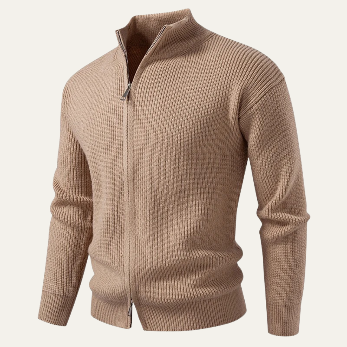 Warm Men's Knitted Crew Neck Winter Cardigan - Nocini