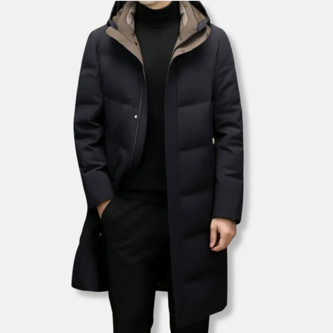 Warm Quilted Long Down Puffer Coat - Nocini