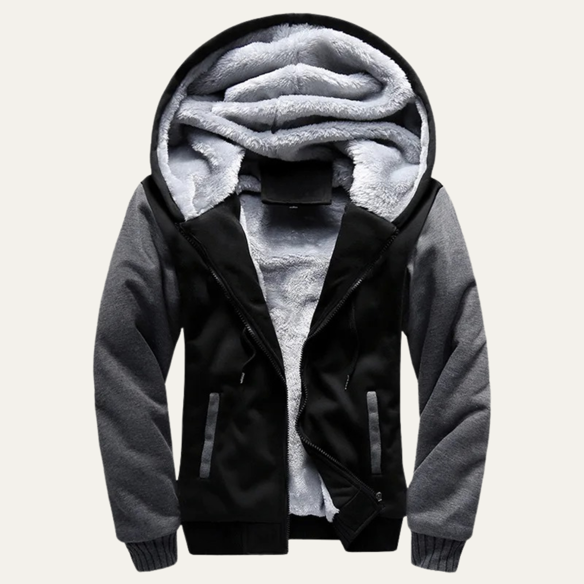 Warm Men's Fleece Zip Up Hoodie Jacket - Nocini
