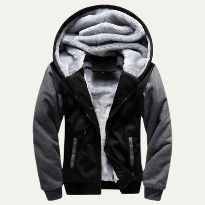 Warm Men's Fleece Zip Up Hoodie Jacket - Nocini