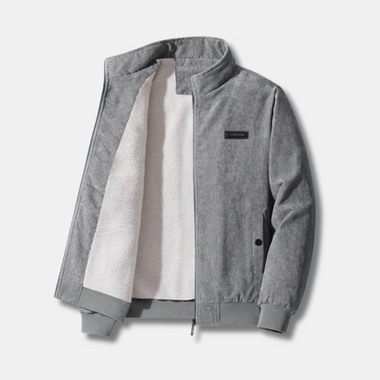 Fuzzy Sherpa Lined Corduroy Coat - Olytrend