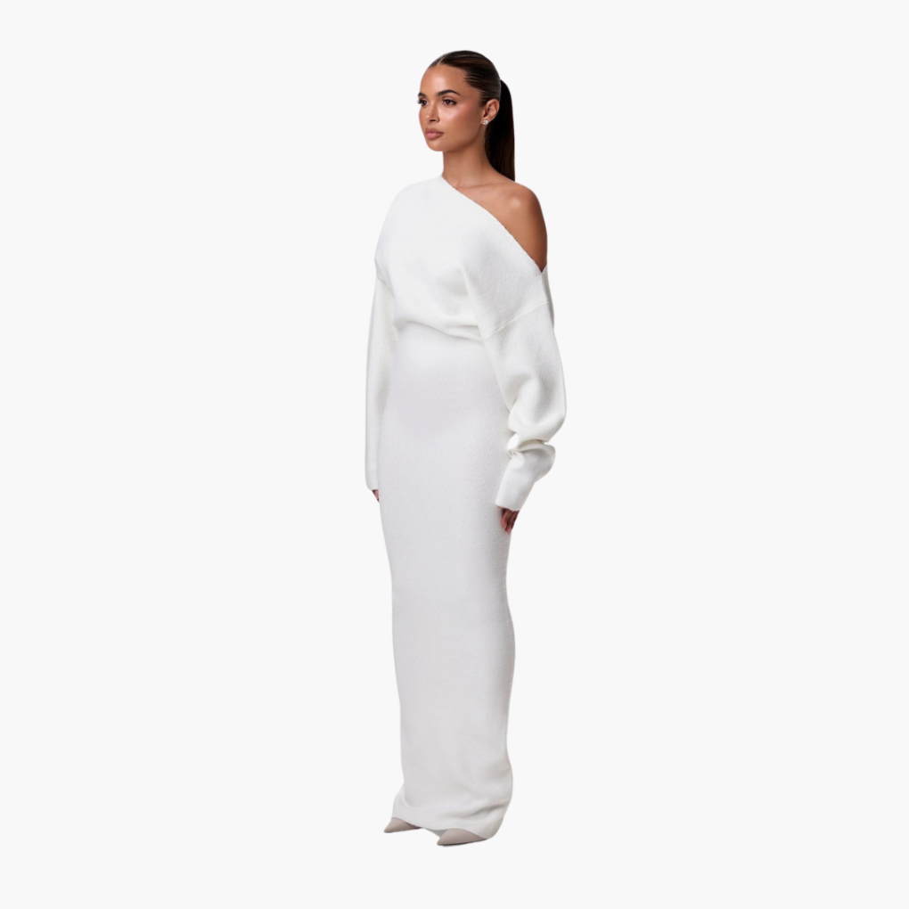 Chic Cold Shoulder Knit Dress for Women - Olytrend