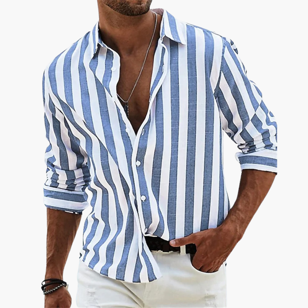 Breathable Classic Mens Shirt – Cool Relaxed Fit Button Down - Olytrend