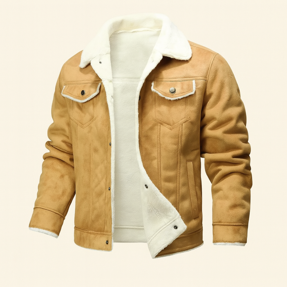 Classic Men's Faux Leather Biker Jacket - Nocini